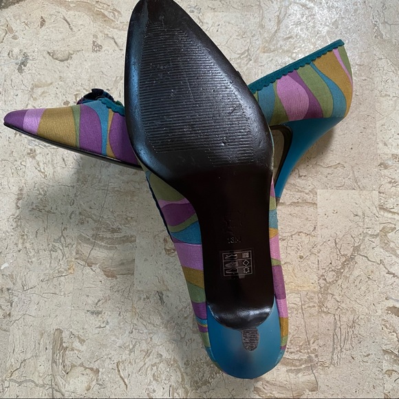 Elegant High Heel Slip On Pump Moda Spana Bow Size 13M - Picture 6 of 12